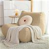 WWQQKJ Copridivano Senza Braccioli Elasticizzato Jacquard Pigro Copridivano Antimacchia Fodera per Divano Letto Antiscivolo Copri Divano Sofa Protettore per Soggiorno - 17 Colori(Beige)