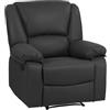 Totò Piccinni Set Divano 2 o 3 posti, Poltrona Relax CALIPSO Reclinabile, ImbottitI con Braccioli e Poggiapiedi (Effetto Nabuk Grigio Scuro, Poltrona)
