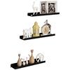 EUGAD Set di 3 Mensole a Muro in Metallo, Mensole Sospese in Stile Industriale, Scaffali da Parete Salvaspazio per Camere da Letto, Bagno, Cucina, Soggiorno, Nero