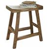 Loberon Nael Sgabello - Teak recuperato - Belle scanalature Verticali, Marrone