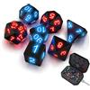 TKMARS Set Dadi Poliedrici LED Ricaricabili Con Custodia - 7 Dadi Elettronici Per Dungeon e Draghi, Giochi Da Tavolo, D&D, MTG, Pathfinder