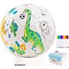 U&C Planet Pallone da calcio da colorare misura 3 personalizzabile per bambini dai 3 agli 8 anni, include 10 pennarelli lavabili, supporto per palla e pompa, PVC resistente, gioco interno ed esterno
