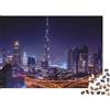 QWERTYUIOPD Panorama Urbano Moderno Grattacielo Puzzle 1000 Pezzi Carta Adulto Vista Notturna Gioco di Puzzle Famiglia Regalo 38x26cm/1000pcs
