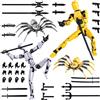 HTTDSLF 4 PCS T13 Action Figure Set (Assembly completato), T13 Action Figure Con Più Giunti, Action Figure di Robot con Più Giunti per Decorazione Desktop (giallo, grigio)