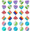 Wekuw 30 Pezzi Pop it Fidget Toys Antistress Portachiavi Mini Fidget Toys Squeeze Sensory Toys Silicone Antistress Ansia Sollievo Giocattoli Poppet Bubble Giocattoli, per Autismo Sollievo dallo Stress