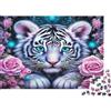 VOXYTMLWG Cucciolo di tigre bianca Puzzles 1000 Pezzi Carta riciclata per adulti Puzzle per adulti Gioco educativo con sfida Ottima idea regalo per uomini e donne 38x26cm/1000pcs