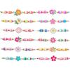 JYNXOR 12 Pcs Braccialetto Bambina, Braccialetti Amicizia,Braccialetti Bambina Intrecciato Regolabile, Bracciale Amicizia Per Bambini, Gadget Compleanno Bambini, Regalini Fine Festa Compleanno (Fiore)
