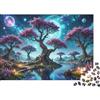 SBMASCJJZRCV Puzzle 1000 Pezzi Albero Sotto Cielo Stellato Fantasy Adulti Carta Spessa Educativo Foresta Puzzle Decorazione Casa 38x26cm/1000pcs