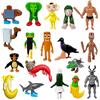 Generic Set di d'azione cerebrale italiana, figura di tung sahur 3D, tralala traralero, animali del cervello italiano, squalo creativo, scimmia e altre decorazioni for la scrivania dei giocattoli
