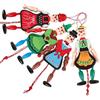 Vervevum Marionetta, Confezione da 4 Marionette Marionette, Marionetta a Filo in Legno Colorato per Bambini con Arti Mobili, Bambole in Legno Fatte a Mano per Giochi Fantasiosi, Filo