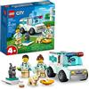 LEGO City Vet Van Rescue 60382, Ambulanza animale giocattolo, set da gioco per bambini dai 4 anni in su con 2 minifigure veterinarie, figure di cani e gatti