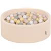 KiddyMoon Fodera con Cerniera per Piscina per Bambini 90X30cm/200 Palline, Beige: Beige Pastello/Verde Grigio/Giallo Pastello/Bianco