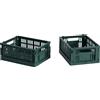 Hay - Set di 2 cestini Colour Crate - Verde - Polipropilene riciclato - Designer Hay Studio