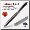 Rotring Penna Multifunzione 4 in 1 Grafite 3 Colori Sfera 0,5mm Matita Giappone
