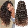 Samtress GoGo Curl Crochet Hair 8 Pack Water Wave Crochet Braids Synthetic Omber Brown Ocean Wave Brading Hair Extension for Women (#T30)