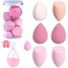 Leeshine Set di 7 spugnette per il trucco, morbide spugnette per sfumare fondotinta, crema e polvere (rosa+custodia rigida) (Rosa+imballaggio rigido-lattina)