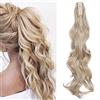 SEGO Extension Coda Capelli Coda di Cavallo Extensions Clip Pinza in Hair Biondi Mossi Lunghi Ponytail Ondulata Posticci 60cm 150g [Biondo Scuro mix Biondo Chiarissimo]