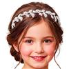 IYOU Fiore Ragazza Fascia per Capelli Argento Cristallo Comunione Cerchietti per Capelli Foglia Sposa Matrimonio Accessori per capelli per Ragazze