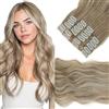 Elailite Extension Capelli Clip in Hair Extensions Ondulate Biondo Sabbia/Biondo Platino, 12 Fasce Separate Colorate [180g Voluminoso] 55cm Capelli Mossi Sintetici