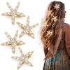 Ousuwo Confezione da 4 fermagli per capelli a forma di stella marina, forcine per capelli in lega con strass scintillanti, accessori per capelli a tema oceano, per donne e ragazze, ideali per vacanze