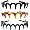 LENGAIJIN 2025 - Pettine per capelli a forma di U, 3 fasce per capelli in cranio alto, reversibili, coreane, con denti, regalo per ragazze adolescenti