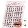 EMEDA Ciuffi di Ciglia | Effetto Manga Naturale | Extension a Ciuffi Marrone Scuro | Con Banda Trasparente Sottile Brown Cluster lashes