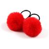 Blausky 5 elastici per capelli con pompon da donna, con pompon da 5 cm, per coda di cavallo, trecce sottili, colore rosso