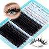 GEMERRY 80D+100D+Bottom Ciglia Finte Ciuffetti Manga Ciglia Finte Extension Spiky Ciglia Lash Cluster DIY Eyelash Extension a Casa per Principianti 5 Secondi (Bottom+80D+100D-Spiky, 10-18mm)