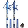 Lestpola Eyeliner in gel glitterato, 2 pezzi, blu scuro e setoso, durevole, impermeabile, resistente alle sbavature, asciugatura rapida, altamente pigmentato, sharpenable eyeliner, penna, trucco per donne