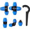 Adhere To Fly 20/25/32/40/50mm tubo PE connettore rapido Tee Cross dritto gomito tappo DN25 DN32 DN40 DN50 tubo giunto rapido diretto 1 pz
