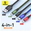 Baseus 3 in 1 cavo USB tipo C cavo per Samsung S20 Xiaomi Mi 9 cavo per iPhone 12 x11 Pro Max cavo di ricarica Huawei