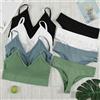 NONE CHRLEISURE Set intimo donna Lingerie senza fili Mutandine Reggiseno Sexy G-String Canotta senza cuciture Crop Top Reggiseno Nuovo