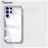 Tobebest Custodia in silicone trasparente con placcatura trasparente per S24 S23 S22 S21 S20 Ultra Plus FE Cover posteriore morbida con cornice quadrata