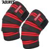 AOLIKES Ginocchiere (coppia) con cinturino per squat, sollevamento pesi, powerlifting, pressa per gambe e allenamento incrociato-Ginocchiere per squat