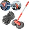 HELLOLEIBOO Lavatrice per auto Mop Spazzola per lavaggio in schiuma Doppia testina Manutenzione per la pulizia delle finestre del tetto Accessori per auto Mop telescopico a tre sezioni