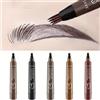 SUAKE Penna per sopracciglia impermeabile, matita per sopracciglia Microblading con 4 teste divise, trucco per sopracciglia dall'aspetto naturale (5 colori)
