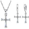 YAAMELI Set di gioielli in argento Sterling S925 Color Trendy Cross Cubic zircone collana orecchini ciondolo a catena per le donne bel regalo