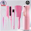 NONE Set di strumenti per lo styling dei capelli da 5 pezzi per capelli ricci/normali Kit per la cura dei capelli non profumato per adulti unisex con pettine a spazzola districante per polpo