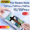 NNBILI 2 pezzi per Xiaomi Redmi Note 13 14 15 Pro Plus + Red Mi Protezione per schermo in vetro temperato con kit di installazione