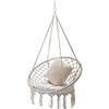 Sedia a dondolo sospesa per amaca, sedie a dondolo sospese in corda di cotone con cuscino e kit hardware, sedie sospese per interni