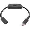 NONE Cavo di prolunga USB tipo C 2 in1 con pulsante interruttore on/off USB-C PD a Micro USB / CC 5,5x2,1 mm Cavo di alimentazione 5 V Tipo C universale