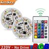 NONE Scheda luminosa a LED RGB da 5 W a 220 V con telecomando, scheda sorgente luminosa PCB per lampadina fai da te, piastra rotonda con gradiente colorato