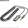 HOCO BC56 Ricevitore audio Bluetooth Dongle USB a jack da 3,5 mm Audio per auto Aux Bluetooth 5.0 Kit vivavoce per ricevitore per auto Trasmissione BT