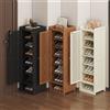 NONE Scarpiera in bambù massiccio con ante Sottile organizer da ingresso multistrato salvaspazio dal design stretto per piccoli spazi