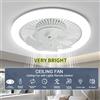 ludengchaoshi Ventilatore da soffitto da 48 cm con luce e telecomando, plafoniera a LED, motore CC silenzioso, lampada da camera da letto e soggiorno a 6 velocità