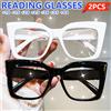 cabecade（配饰） Occhiali da lettura Cat-Eye unisex eleganti da 2 pezzi, montatura resistente, occhiali con ingrandimento alla moda per uomini e donne