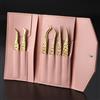 NONE Set di 6 pinzette di alta precisione per ciglia finte, ideali per principianti, per extension ciglia singole, curve, a striscia, strumento per nail art e trucco.