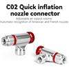NONE Gonfiatore per pneumatici per biciclette CO2 Pompe per CO2 Testa di gonfiaggio Strumento per pompa per pneumatici per bici in lega di alluminio Mini pompa per CO2 per bici Accessori per biciclette