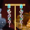 ThreeGraces Jewelry ThreeGraces Orecchini pendenti da sposa lunghi con zirconi bianchi quadrati eleganti e brillanti per le donne, gioielli per feste quotidiane E1989