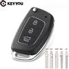 KEYYOU 1 Pz 3 Pulsante Flip Chiave A Distanza Dell'automobile Caso Per Hyundai Solaris Verna ELANTRA Santa Fe i10 i20 i30 i35 i40 IX35 IX45 Chiave Borsette
